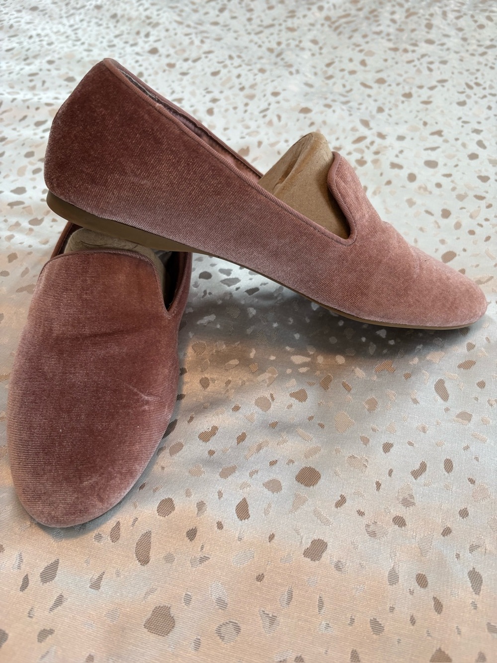 BIRDIES Velvet Slip-On Flats/Loafer - Dusty Rose sz 8.5